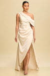 SATIN OFF SHOULDER MAXI GOWN