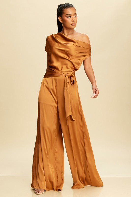 COPPER SATIN JUMPSUIT