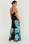 TWO PIECE FLORAL BLACK PANT SET