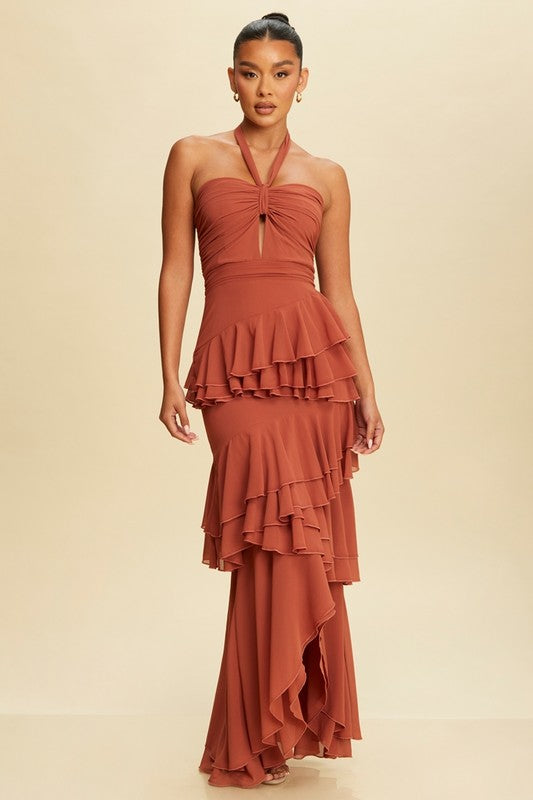 RUFFLE ARIELLA MAXI DRESS