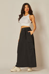 BLACK CARGO MAXI SKIRT