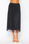 TULLE BLACK PLEATED MIDI