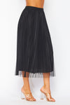 TULLE BLACK PLEATED MIDI