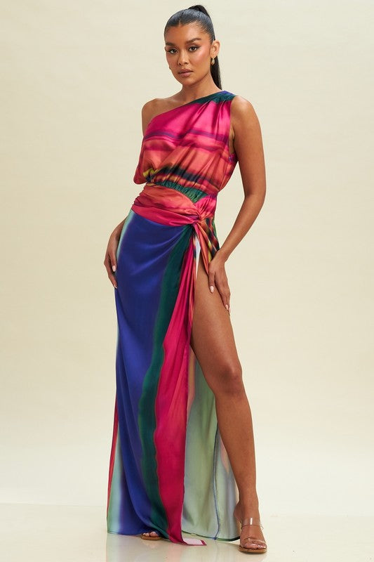 MULTI ONE SHOULDER MAXI