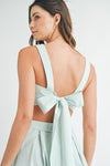 POPLIN SIDE CUT OUT OPEN BACK ROMPER