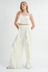 RUFFLED WIDE LEG PANTS SET