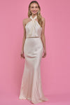 CROSS NECK CREAM GOWN