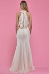 CROSS NECK CREAM GOWN