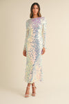 SEQUIN LONG SLEEVE MIDI