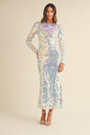 SEQUIN LONG SLEEVE MIDI