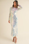 SEQUIN LONG SLEEVE MIDI