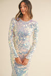 SEQUIN LONG SLEEVE MIDI