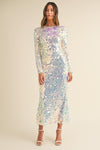 SEQUIN LONG SLEEVE MIDI