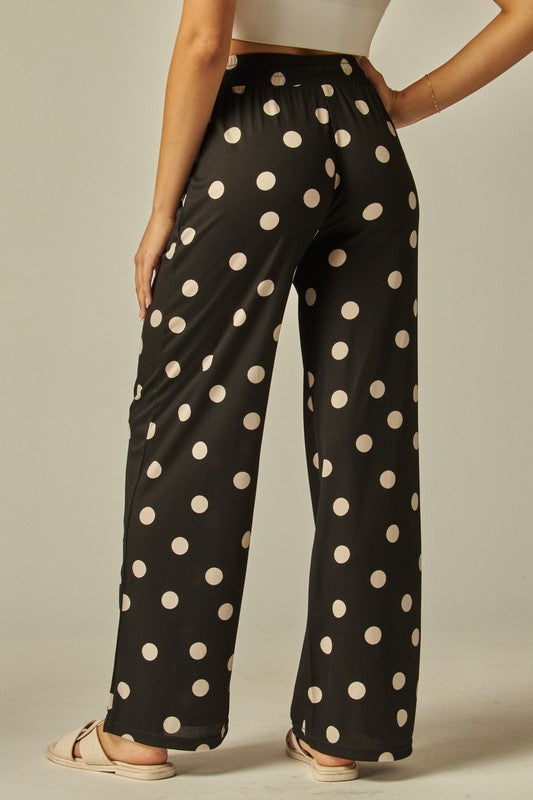 POLKA DOT DRAWSTRING PANTS