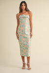 SEA GREEN JACQUARD MIDI