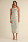 SEA GREEN JACQUARD MIDI