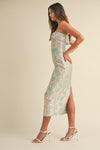 SEA GREEN JACQUARD MIDI