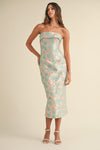 SEA GREEN JACQUARD MIDI