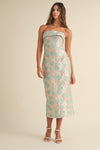 SEA GREEN JACQUARD MIDI