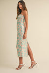 SEA GREEN JACQUARD MIDI