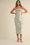 SEA GREEN JACQUARD MIDI