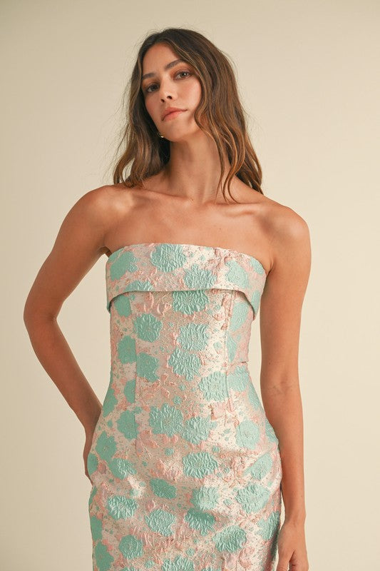 SEA GREEN JACQUARD MIDI