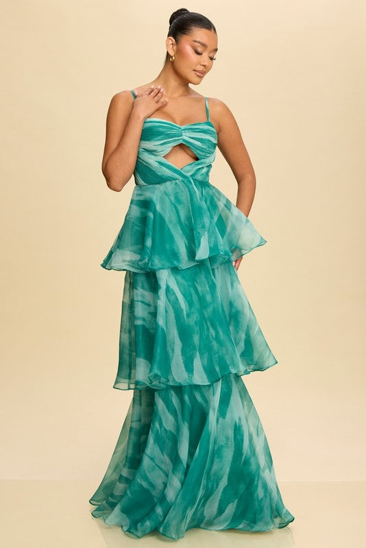 TEAL ORGANZA DRESS