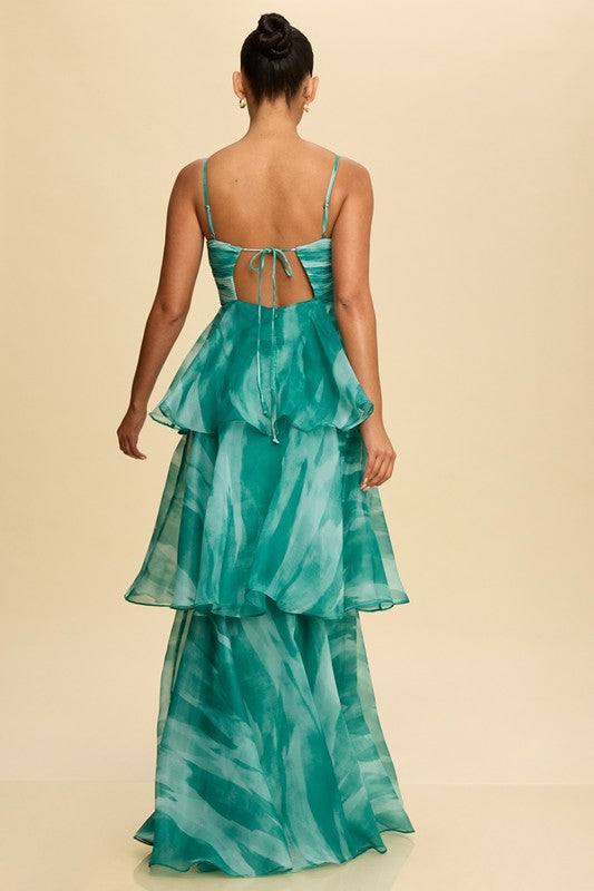 TEAL ORGANZA DRESS