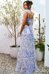 TULLE BLUE FLORAL GOWN