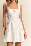 IVORY CROSS BACK BROCADE MINI