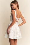 IVORY CROSS BACK BROCADE MINI