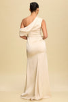 SATIN OFF SHOULDER MAXI GOWN