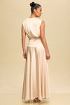 SATIN PLEATED GOWN