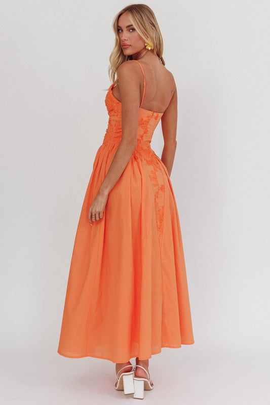 ORANGE FLORAL SUN DRESS