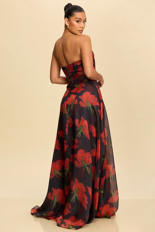 DARK FLORALS ORGANZA GOWN