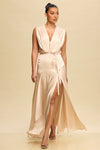 SATIN PLEATED GOWN