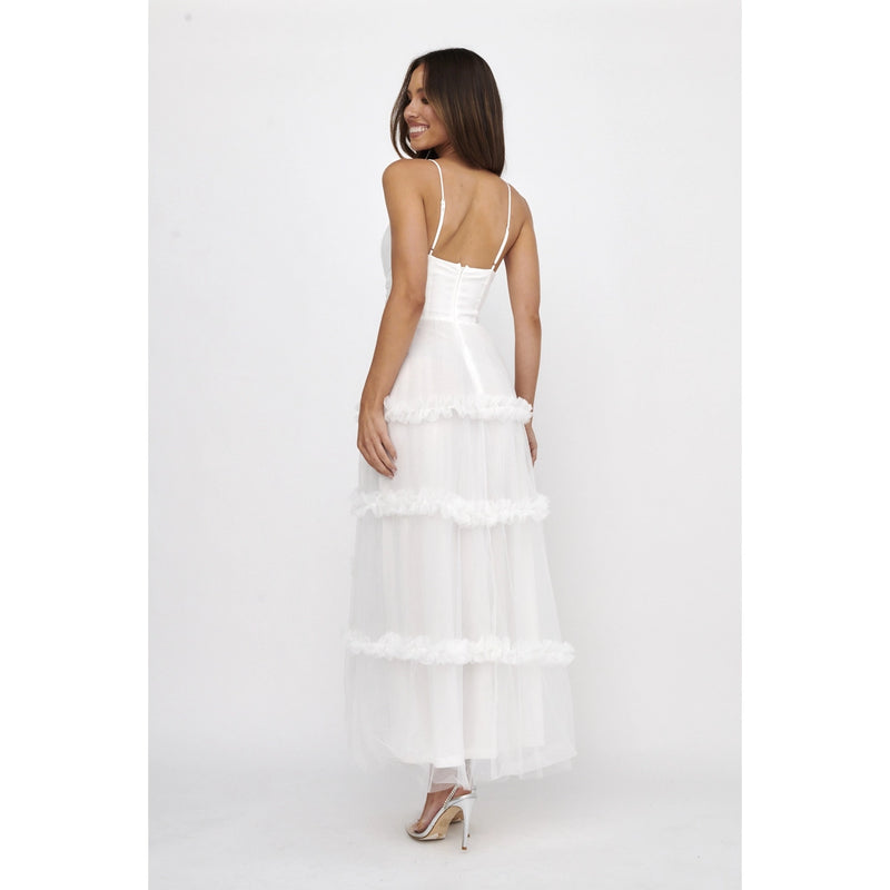 DEEP V TULLE MIDI