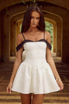 ELISE MINI DRESS WHITE/BLACK