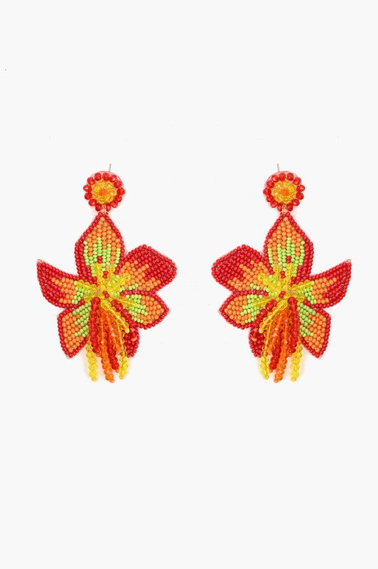 CORAL LILY EARRINGS