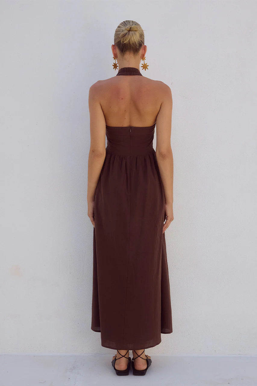 CHOCOLATE LOCKLEA MIDI DRESS