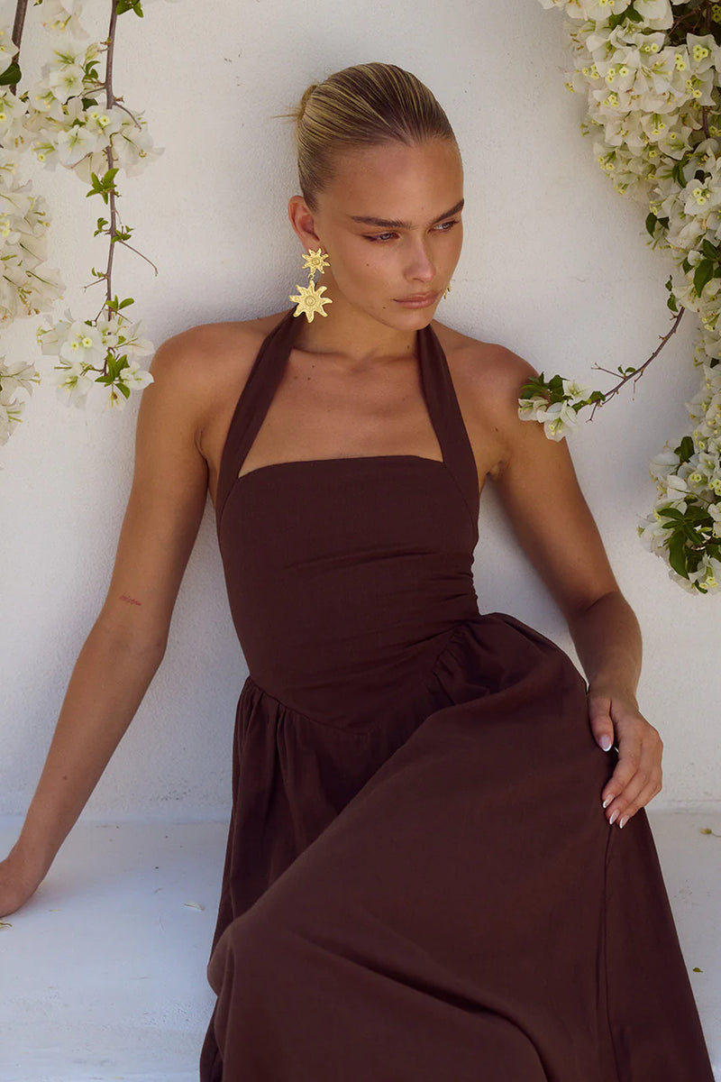 CHOCOLATE LOCKLEA MIDI DRESS