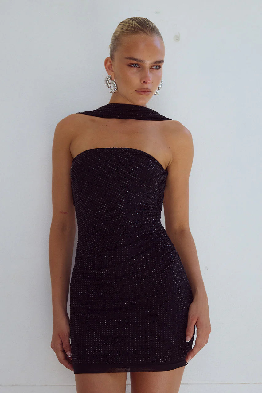 BLACK MADELI MINI DRESS