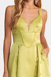 TAFETTA CHARTREUSE CORSET GOWN