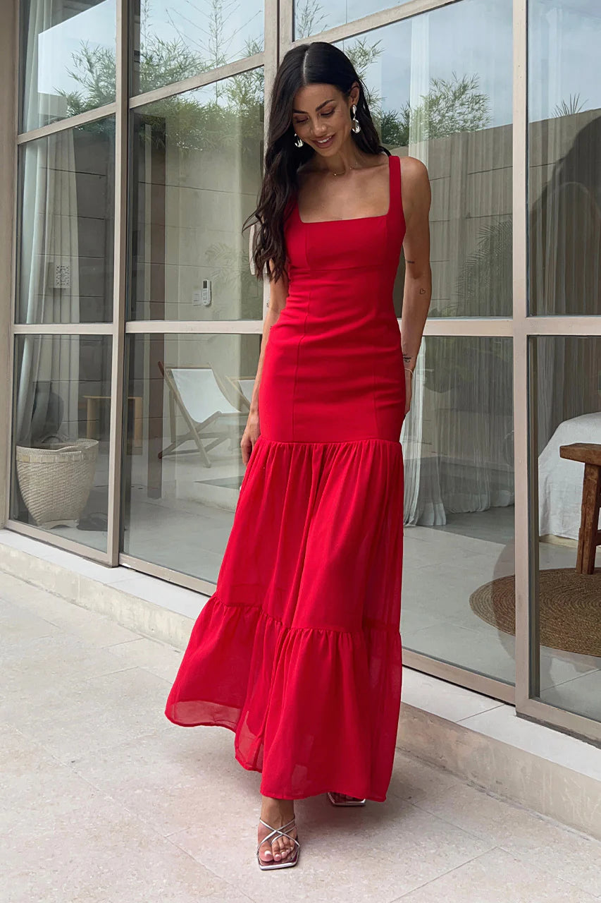 TAHLIA MAXI DRESS RED