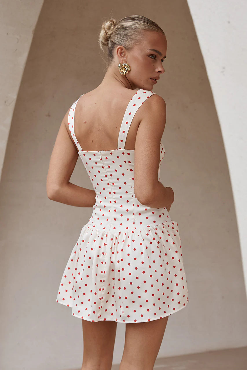 SANTORINI MII DRESS RED POLKA