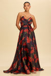 DARK FLORALS ORGANZA GOWN