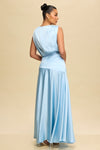 SATIN PLEATED GOWN