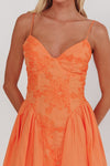 ORANGE FLORAL SUN DRESS